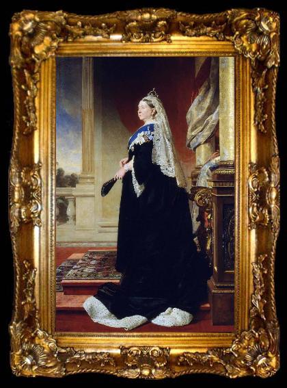 framed  Heinrich Martin Krabbe Portrait of Queen Victoria as widow, ta009-2